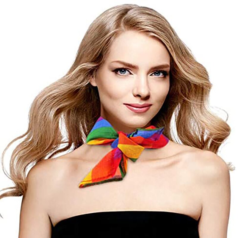 Rainbow Bandana Unisex Square Scarf for Party Celebration Supplies Gay Pride LGBTQ Bandanas Headband Handkerchief Square Scarf