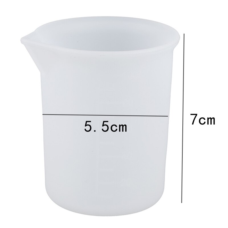 4pcs Silicone Measuring Cups 100ml Epoxy Resin Crystal Scale DIY Handmade Water Flush White Measuring Cup Kitchen Tools