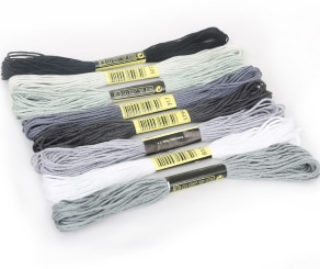 8pcs/lot Multicolors Cotton Cross Stitch Threads Sewing Skeins Embroidery Thread Floss Kit DIY Sewing Tools Accessories: Gray