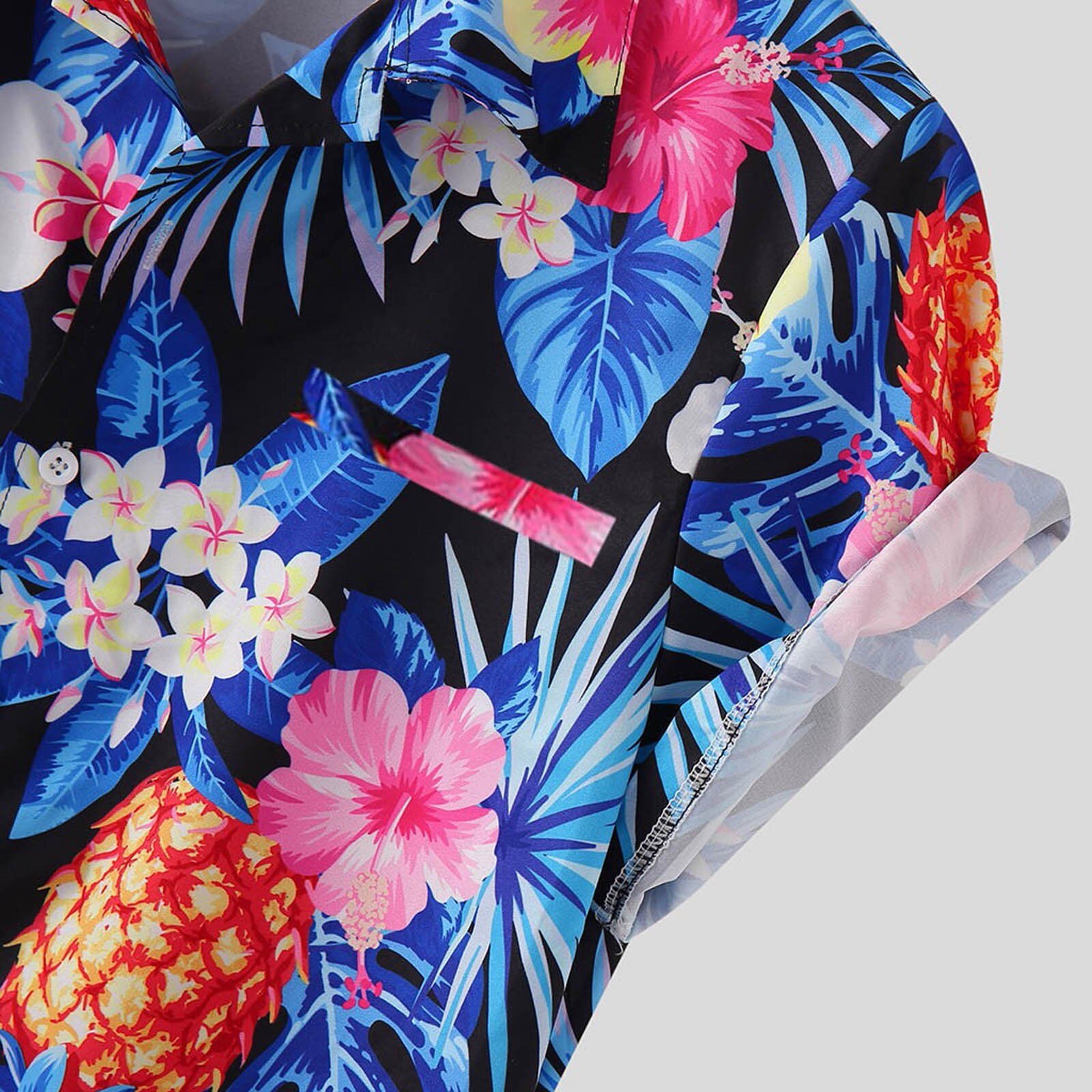 Mens Vintage Ethnic Style Printing Shirts Loose Short Sleeve Casual Shirt Daily Wearing Hawaiian Beach Top Chemise Homme