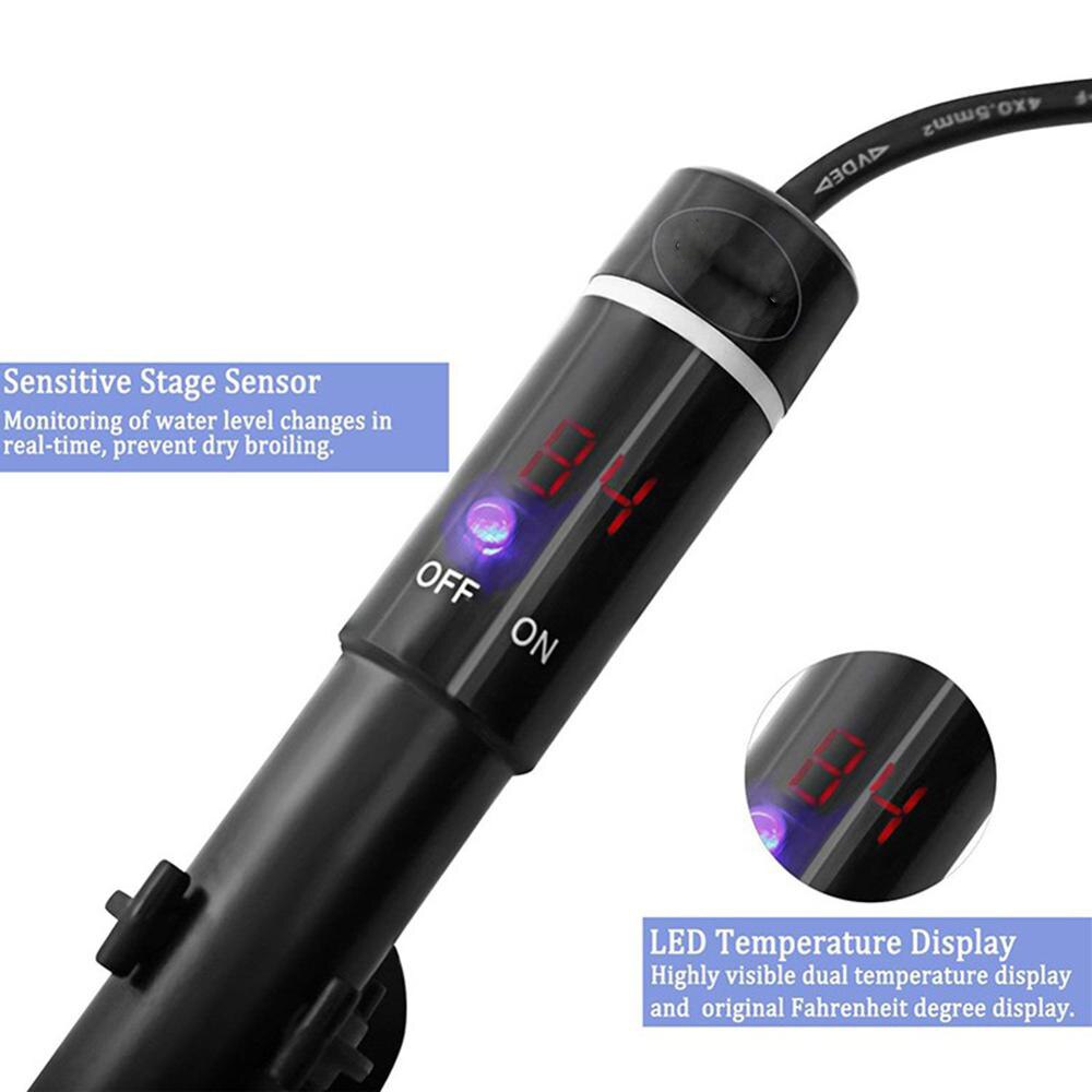 Riscaldatore per acquario digitale in titanio da 500W per asta di riscaldamento dell'acqua per acquari con Schermo a portato intelligente termometro per acquari