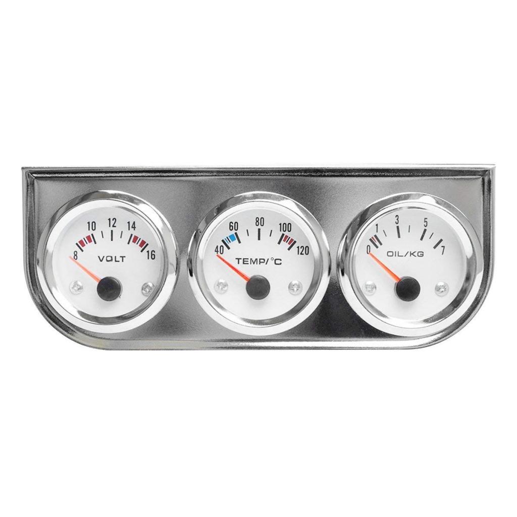 Universal 52mm Triple Gauge Single Din Radio Face Pod Gauge Panel Dash Mount