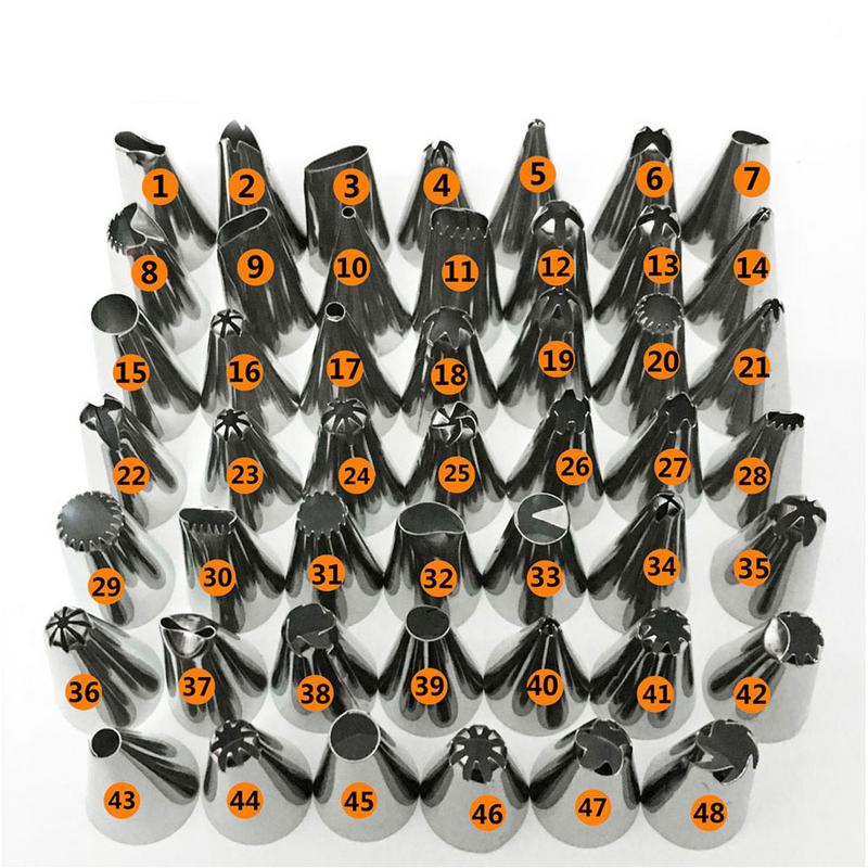 48 Stks/set Rvs Icing Piping Nozzles Pastry Tips Set Cake Bakken Gereedschap Nozzles Cupcake Cake Decorating Gereedschap Tips Set