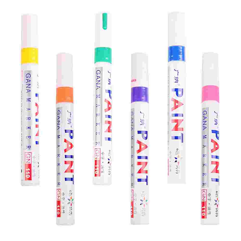6pcs Durable Paint Pens Car Scratch Repair Pens Car Coat Paint Pens Graffiti Pens