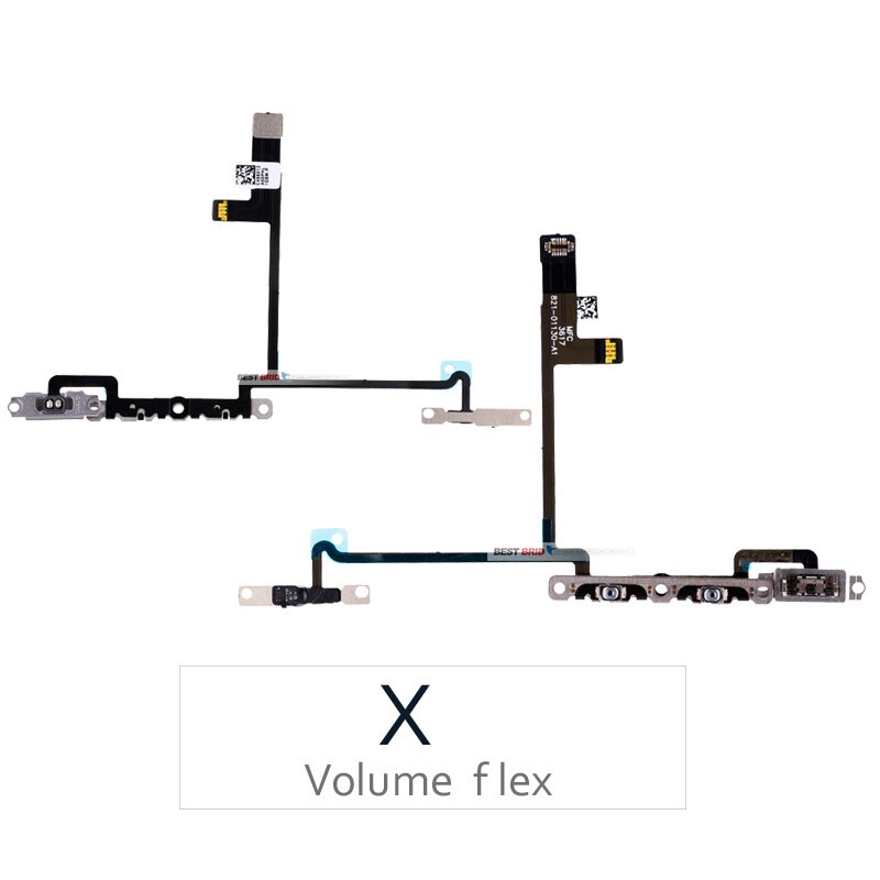 1pcs Power Flex Cable For iPhone X XR XS Max On Off Switch Volume Control With Metal Bracket Assembly: For X  Voumle