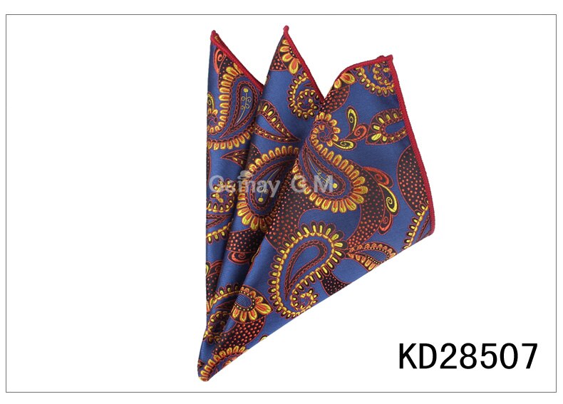 Mænd lommetørklæder hanky til mænd blomstret herre lommetørklæder afslappet jakkesæt firkantede lommetørklæde håndklæder til fest 25 cm x 25 cm: Kd28507