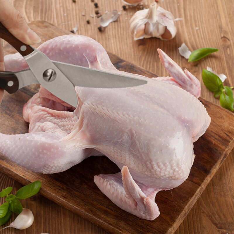 Multifunktions rostfritt stål kycklingben fisk grönsakssax kniv kökssax skärare prylar verktyg 25.4*4.2cm