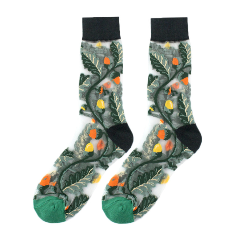 Harajuku Product Kristal Zijde Tij Sokken Grappige Zonnebloemen Wijnstokken Bloemen Gelukkige Vrouwen Sokken Casual Sox