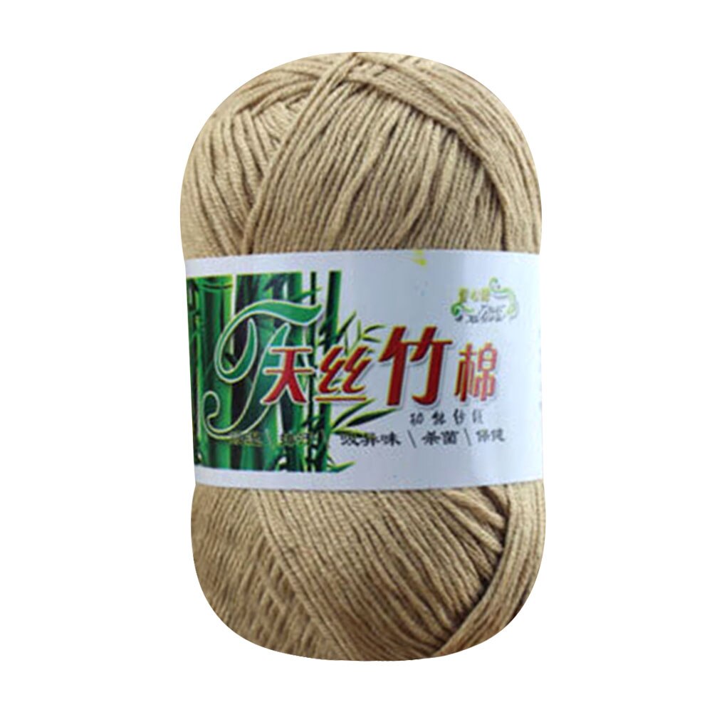 Bamboe Katoenen Garen Zachte Kamgaren Weven Sjaal DIY Draad Breien Handschoen voor Stof voor Handwerk: 16 khaki 