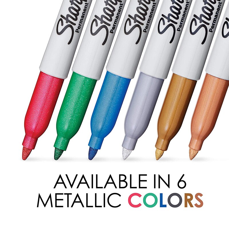 sharpie metallic permanent marker 39100 gold sliver copper maker Sign pen pengreat for dark surfaces fine point 12pcs