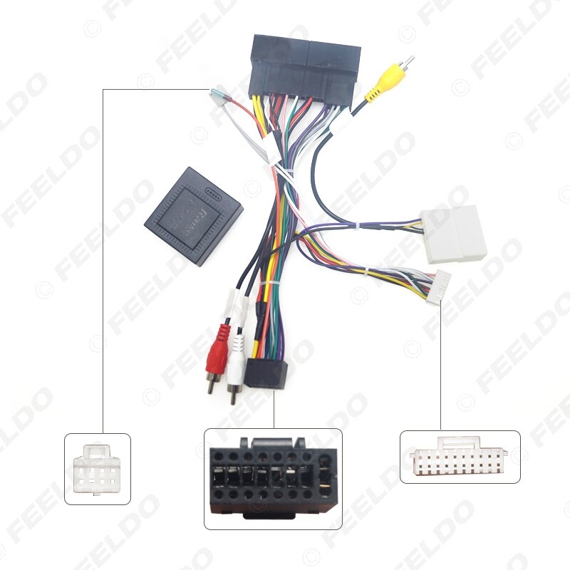FEELDO Car Radio Audio 16PIN Android Power Calbe With Canbus Box For Hyundai IX45 Sonata Wiring Harness Adapter
