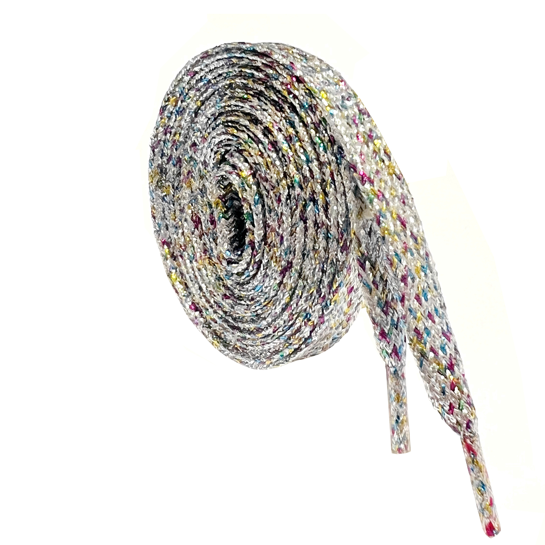 Lacets métalliques scintillants de 115 CM de Long, cordons de chaussures plats scintillants: mixed(silver)