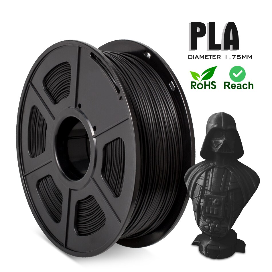 Enotepad-filamento PLA de 1,75 MM, filamento 3D sin burbujas, respetuoso con el medio ambiente, ácido poliláctico, consumible Degradable: BLACK