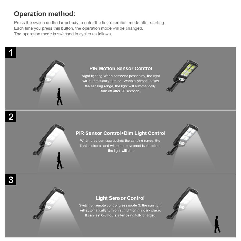 Outdoor Lighting COB High Power Remote Control Solar Lamp Garden Sunlight Infrared Sensor Pathway Patio Backyard Night Light