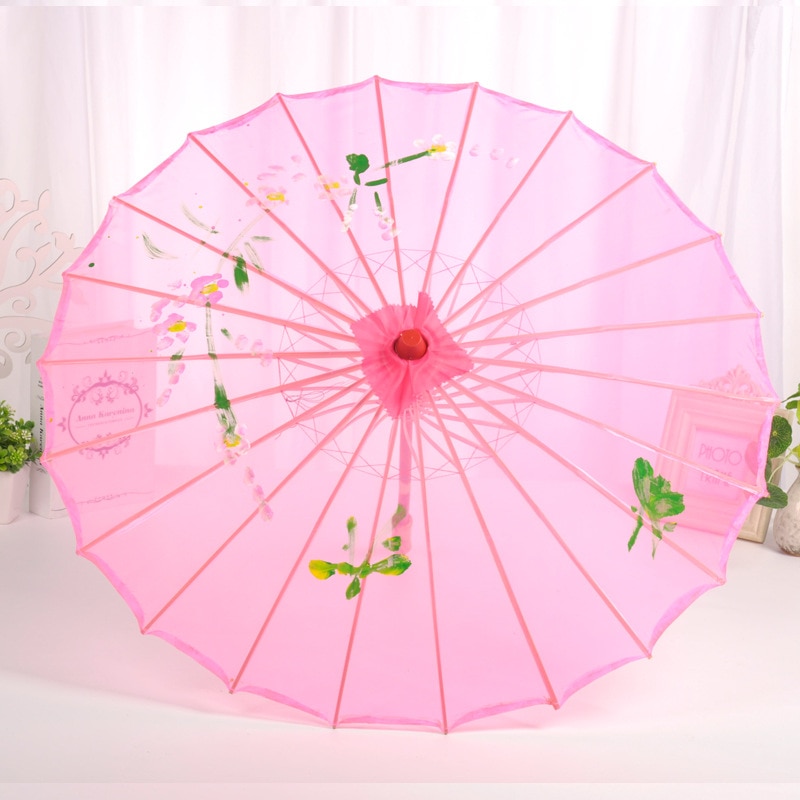 Chinese Stijl Klassieke Oilpaperparaplu Decoratieve Ambachtelijke Bamboe Paraplu Bloemen Parasol Print Papier Paraplu voor Bruiloft Prop