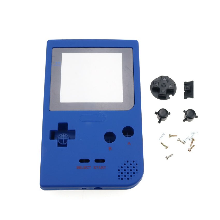 YuXi Full housing shell case cover replacement for Gameboy Pocket Game Console for GBP Clear shell Case with Buttons Kit: Blue