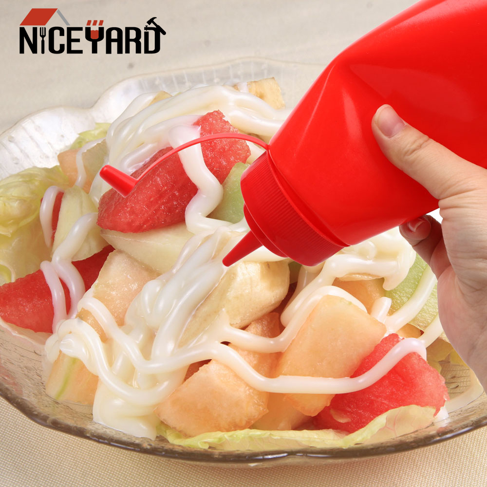 NICEYARD Gravy Boat Kitchen Accessorie Plastic 8oz 12oz Squeeze Bottle Sauce Vinegar Oil Ketchup Gravy Cruet Condiment Dispenser