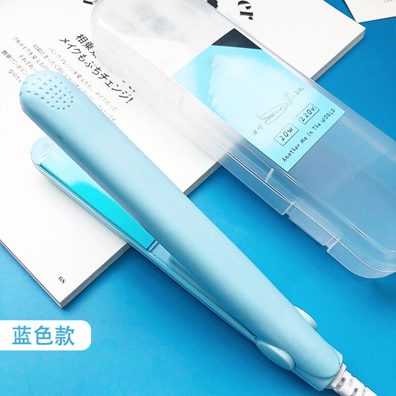 3 Style Hair Straightener Hair Curler Ceramic Hair Flat Iron Hairs Straightening Corrugated Styling Tool Portable: blue / US