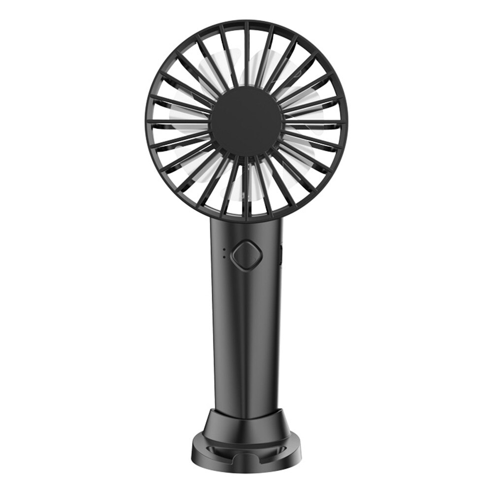 Mini Draagbare Handheld Fan Usb Oplaadbare 3 Speed Fan Thuis Desktop Luchtkoeler Zomer Outdoor Reizen Radiator Elektrische Ventilator: Black