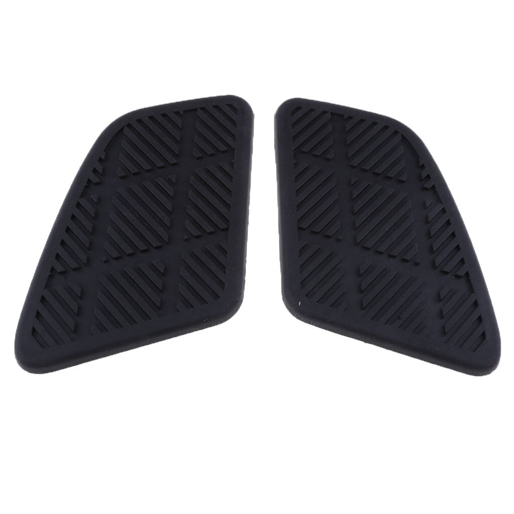1 Pair Rubber Black Motorbike Square Fuel Tank Pads Side Gas Pads Knee Grip Stickers
