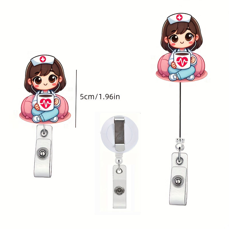 Akrylklämma för sjuksköterskor med expanderbart id-klämma - sjuksköterska, för omvårdnad, läkare, legitimerade sjuksköterskor, praktiserande sjuksköterskor