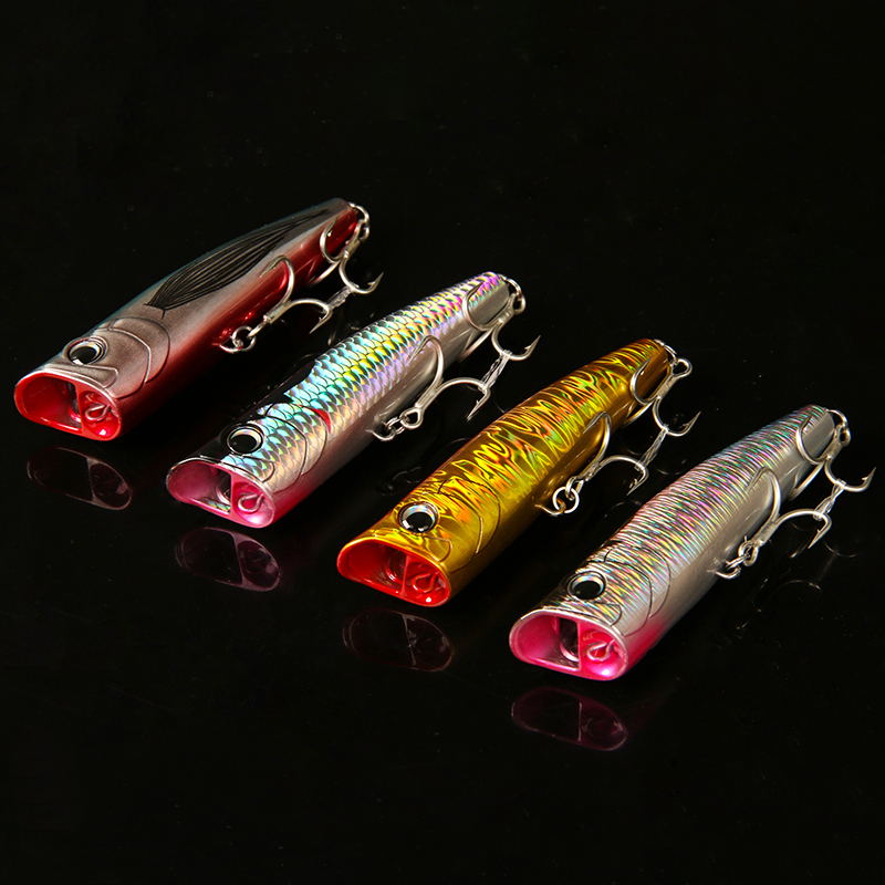 LETOYO Topwater popper 8.5-30g galleggiante musica rock pop Esche dure artificiali per esca da pesca al luccio persico spigola
