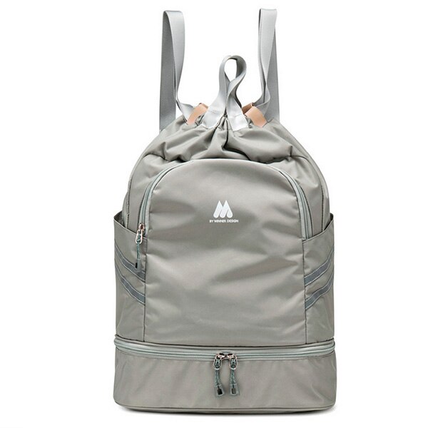 Mochila De gimnasio para mujer, bolsa De viaje para natación, bolsas para almacenar calzado, gimnasio, secado en húmedo: Light Grey