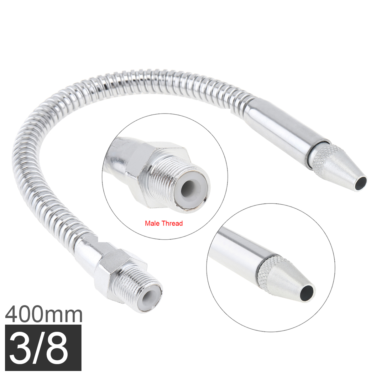 1/2 1/4 3/8 Inch Metal Flexible Water Oil Cooling Tube Pipe with Round Head Nozzle for CNC Machine / Milling / Lathe
