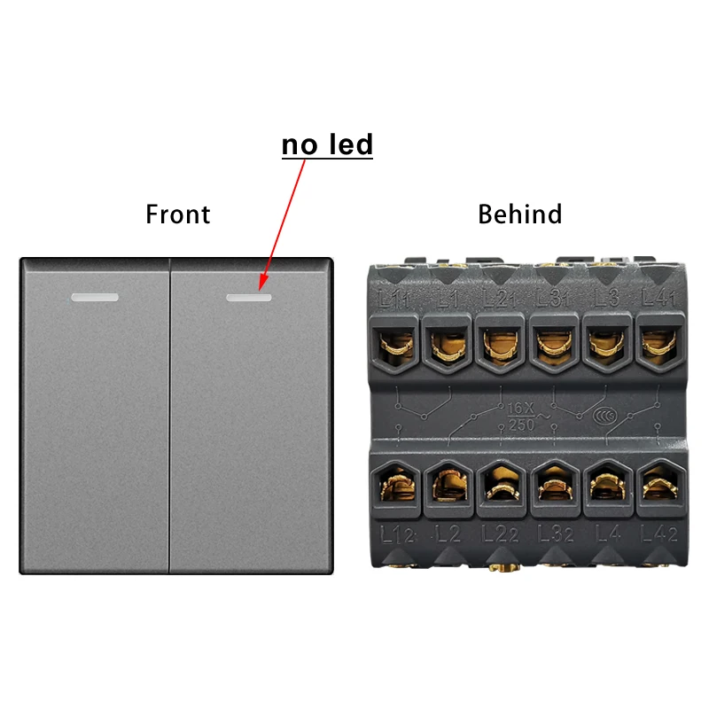 Novski wall mounted module DIY European standard gray crystal glass panel socket switch button function module combination: ROYAL BLUE