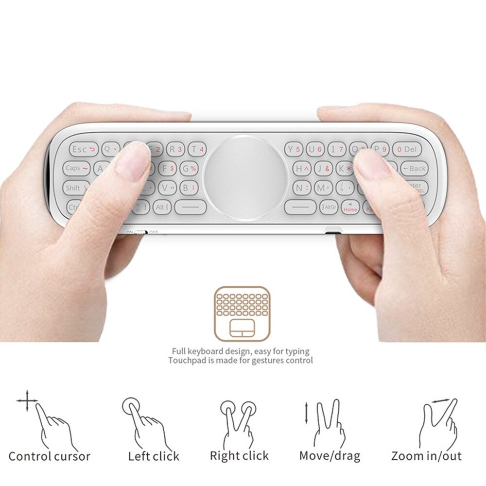 Q40 Air Mouse IR Learning Backlit Voice Remote Control 2.4G Wireless Mini Keyboard Gyroscope for Android TV Box White/Black