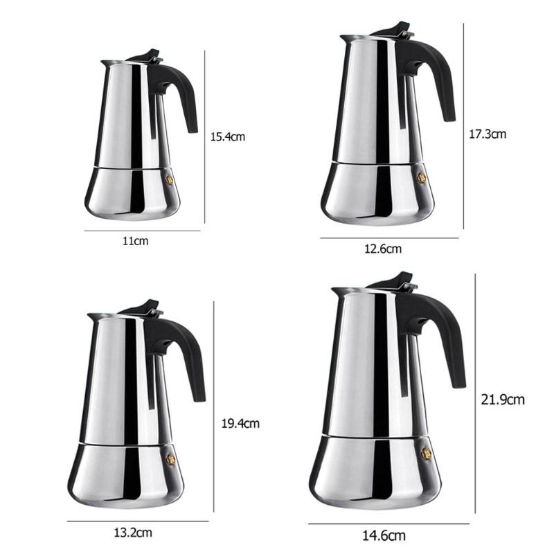 100Ml/200Ml/300Ml/450Ml Espresso Koffiezetapparaat Moka Pot Rvs Elektrische Kachel filter Percolator Koffie Brouwer Ketel Pot