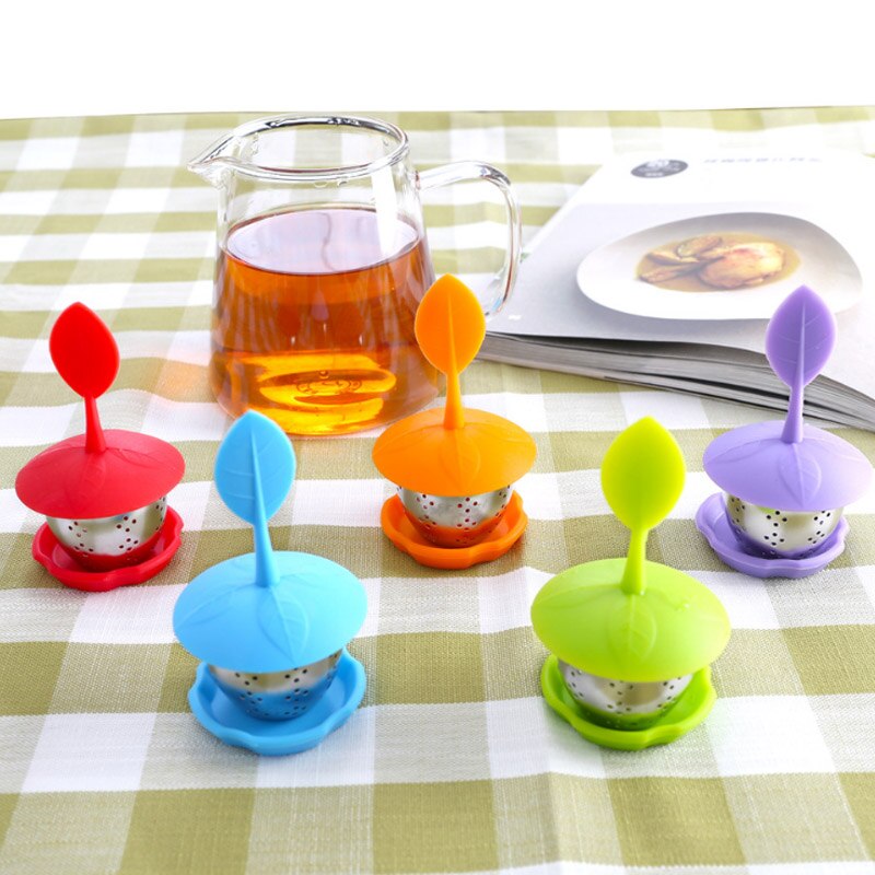 Keuken Gadgets Thee-ei Siliconen Herbruikbare Food Grade Theezeefje 1Pcs Thee Accessoires Blad Vormige
