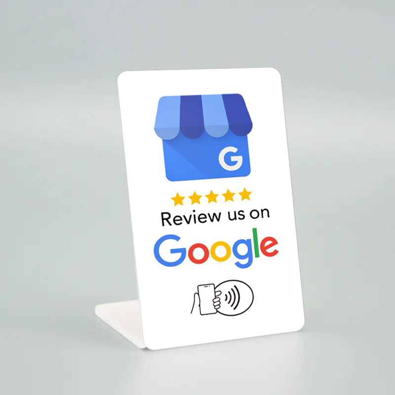 Review ons op Yelp digitale NFC-standaardweergave - Smart Tap-kaart voor reputatiebeheer: Bruin