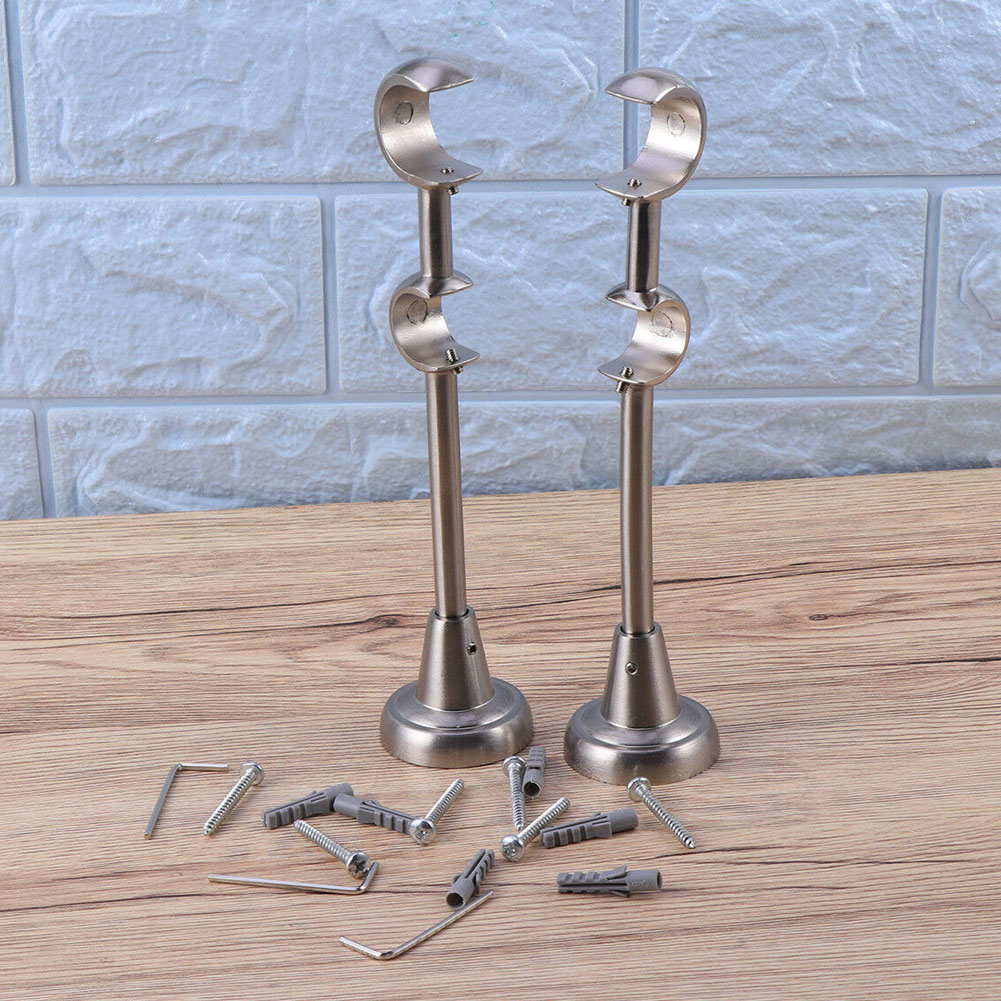 neue produkt 20mm/25mm Doppel Vorhang Stange Klammern Gardinen Pole Halfter schwer Pflicht für Heimat I88 #1: 2 Stck