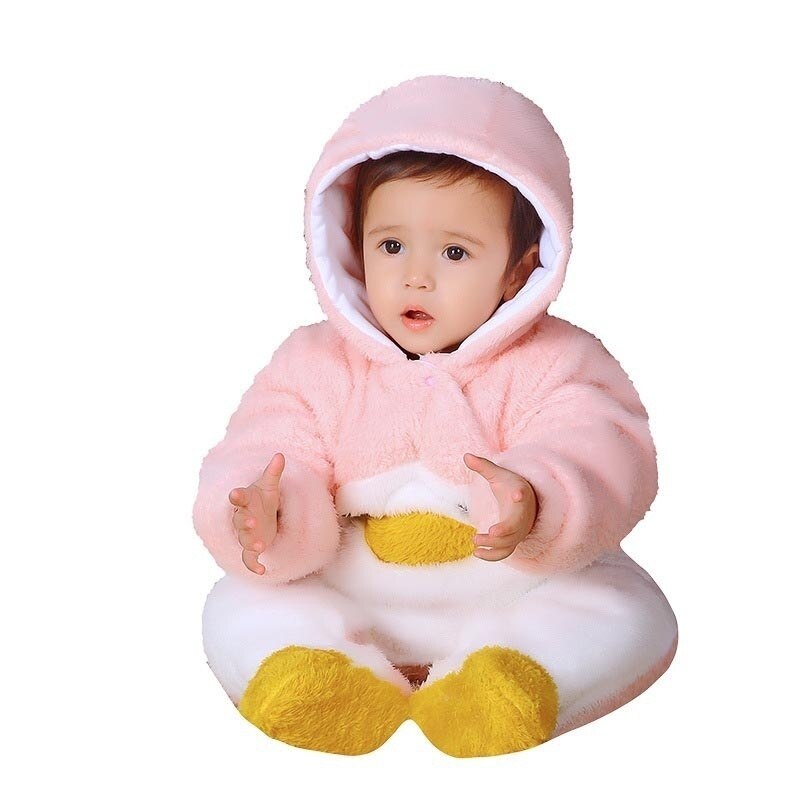 Baby Autumn and Winter Warm Long Sleeve Cute Romper Children's Clothing Newborn Penguin Winter Outer Rompers Baby Sleeper