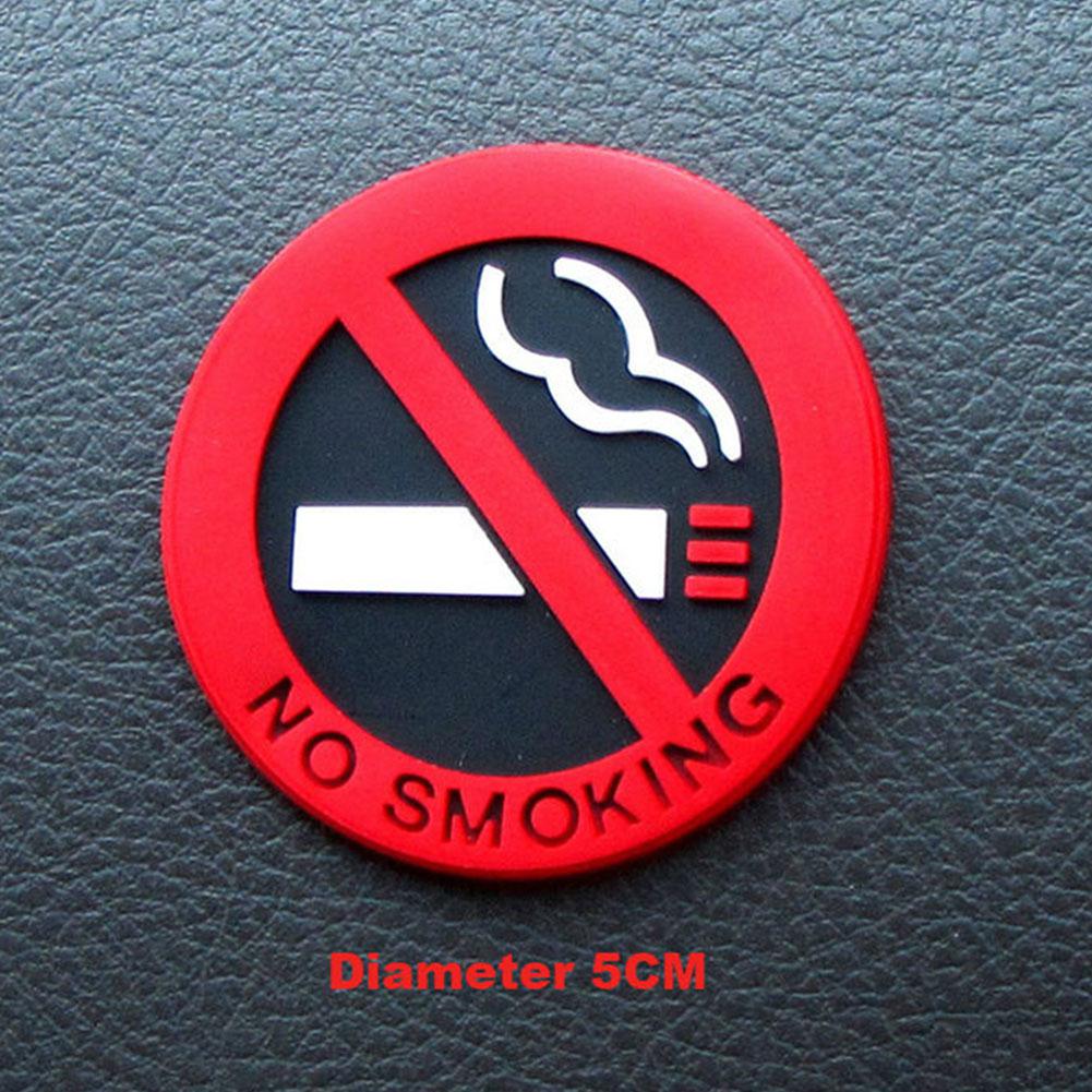 Universal No Smoking Car Stickers Styling Round Red Sign Vinyl Sticker: Default Title
