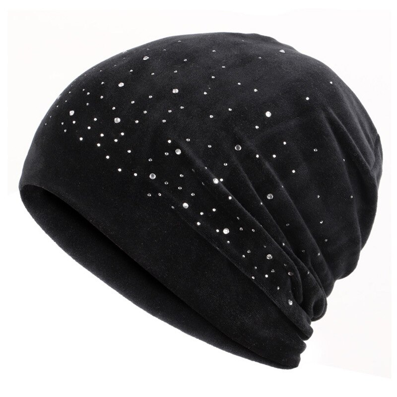 diamant gebreide hoed vrouwelijke casual beanie fluwelen comfortabele dikke katoenen muts outdoor warme vrouwelijke hoed elegante vrouw hoed: 7
