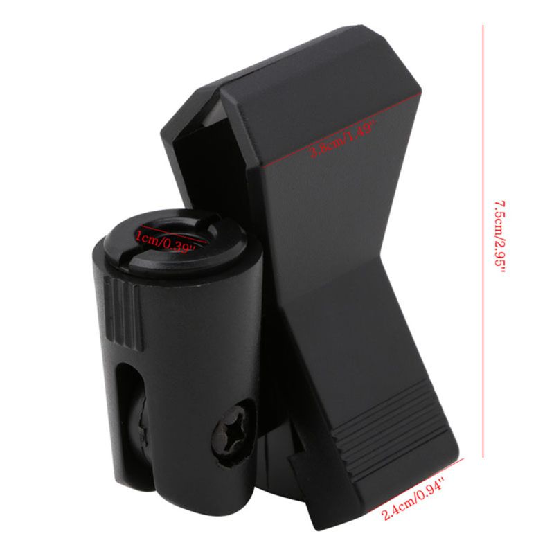 Flexible Microphone Mic Stand Accessory Plastic Clamp Clip Holder Mount Black