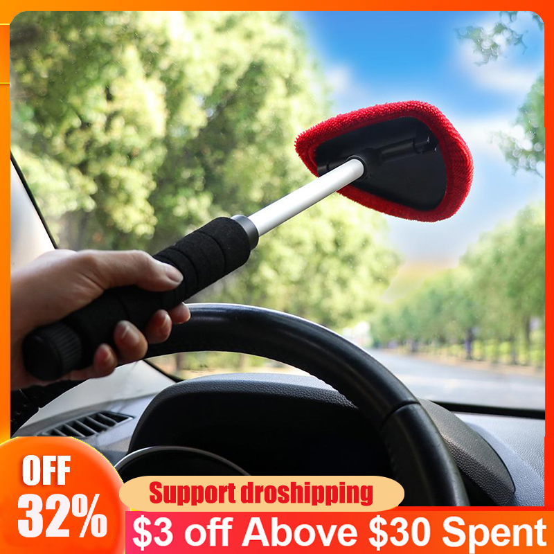 Spazzola lavavetri per parabrezza per auto spazzola telescopica per la pulizia del vetro strumento di lavaggio raschietto tergicristallo spazzola antiappannamento per vetri auto