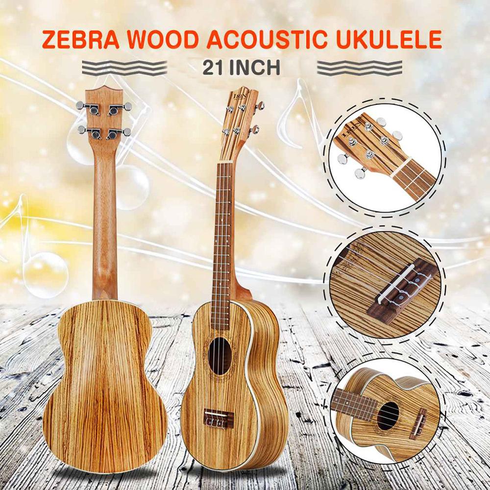 21 Inch Zebrawood Soprano Cartoon Ukulele Gitaar Sturen Muzikale Snaarinstrument Traditionele Stijl Mini Gitaar Beginners