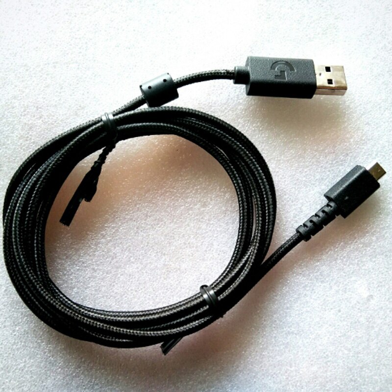 Kestävä punottu usb-hiiren kaapeli musta latausjohto logitech  g502 lightspeed -langattomille pelihiirille