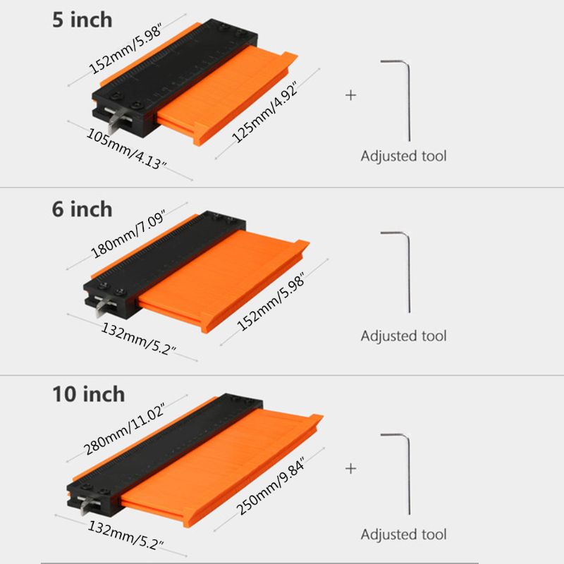 Konturprofilprofil verktygslegering kantformning trä mått linjal laminatplattor mätmätare