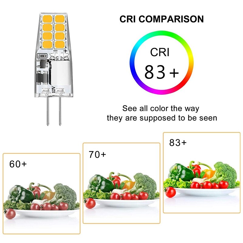 10 Pack 1.6W G4 Base LED Bulb, Glass Halogen Light Bulbs Replacement, Warm White 3000K, for Under Cabinet Puck Light