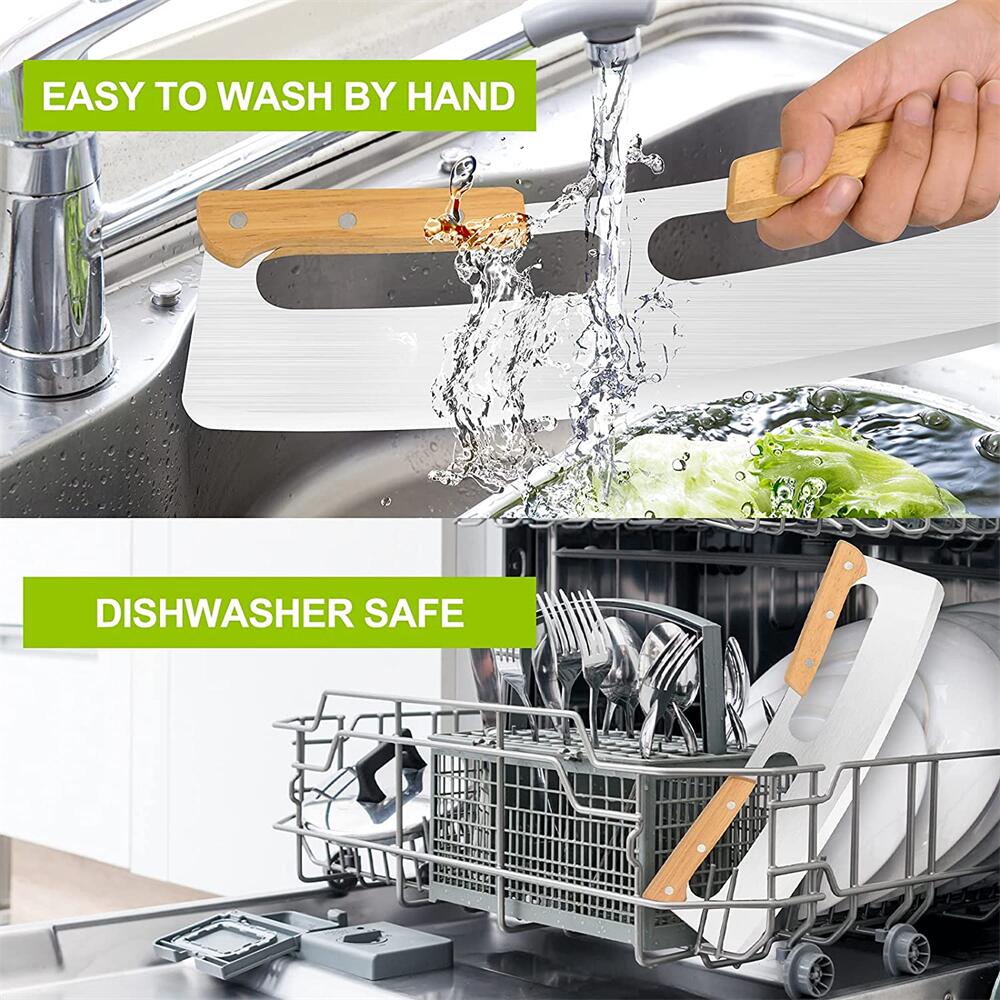 Cortador de Pizza de acero inoxidable, cuchillo para Pizza, cortador de rodillo de pastelería, accesorios de utensilios de cocina para el hogar, mangos de madera, cortador de Pizza