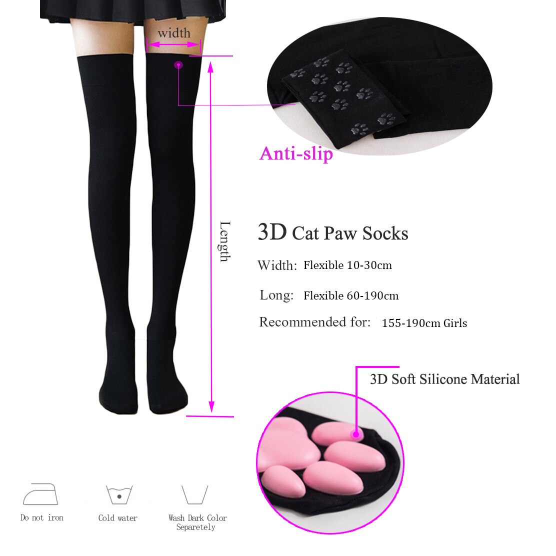 Kat Poot Sokken Voor Meisjes Kawaii 3D Kat Klauw Teen Mutsen Leuke Lolita Pawpads Cosplay Kat Poot Pad Dij hoge Sokken Anime Sokken