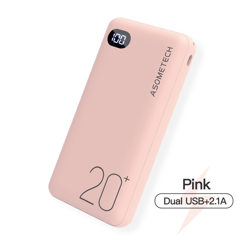 Power Bank 20000 Mah Draagbare Opladen Poverbank Mobiele Telefoon Externe Batterij Oplader Powerbank 20000 Mah Voor Iphone 12 Xiaomi: Pink