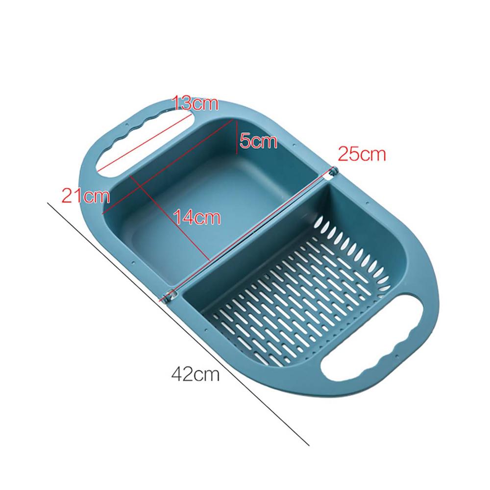 1pc 2 opvouwbare afvoermand gootsteen afwas fruit- en groentemand plastic keukenwasbak