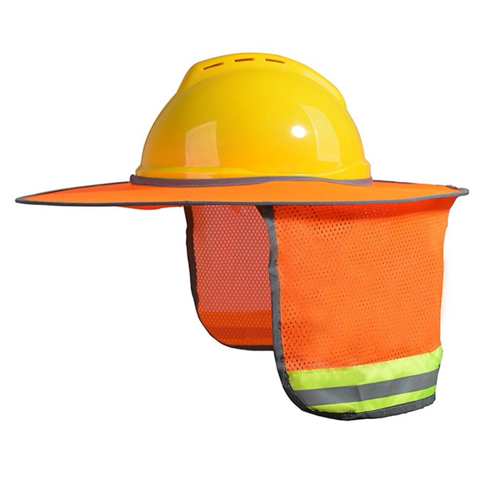Shade Protective High Visibility Neck Mesh Sun Shield Stripe Hard Hat Outdoor Safety Reflective Full Brim Construction Worker