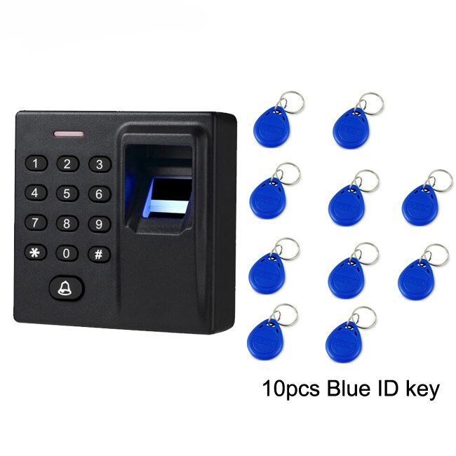 Door open 125Khz Fingerprint Access Control System Fingerprint machine MINI 86 size Wiegand 26 output 500 user RFID Reader: controler 10 key