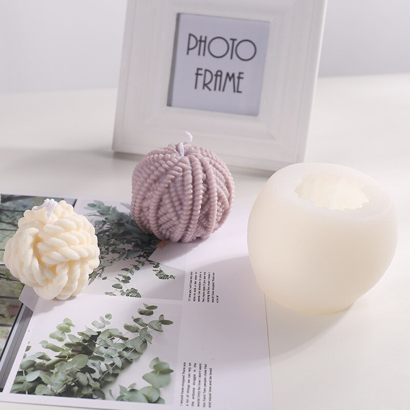 3d único furo bola de lã vela gesso luvas de lã natal fio bola silicone molde ferramentas